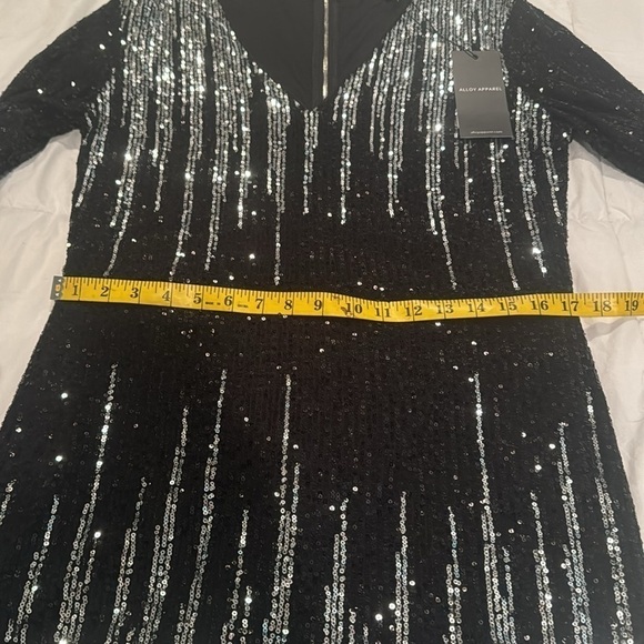 Alloy Apparel 🔥black dress with black and silver sequins NWT - Picture 5 of 9